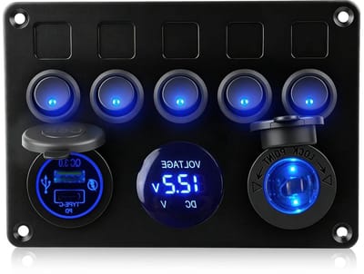 Schakelpaneel - Besturingscentrum - Voertuig aansturing - Geïntegreerde USB en voltmeter - 5 versnellingen - Zwart