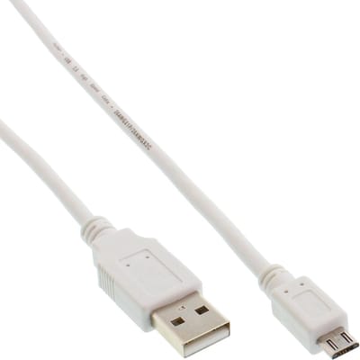 InLine 1m USB 2.0 A-microB m/m USB-kabel USB A Micro-USB B Mannelijk Wit