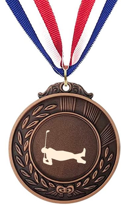 Akyol - golf medaille bronskleuring - Golf - beste golfer - gegraveerde sleutelhanger - golfen - cadeau - gepersonaliseerd - sport - accessoires - sleutelhanger met naam