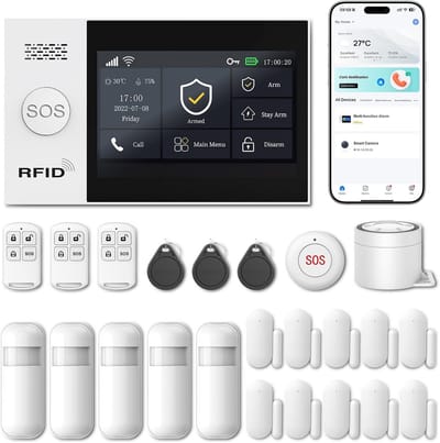 Draadloos Alarmsysteem - Smart Home Security - Huis Beveiligen - Touchscreen Bediening - 10 x 5 x 5 cm - Wit