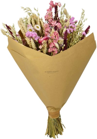 Wildflowers by Floriëtte Classic Bouquet - Pink - Roze - 60 cm - Droogbloemen - Boeket
