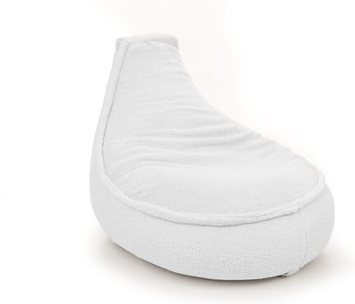 Drop & Sit - zitzak/stoel- sfeervolle teddy - ecru - Noa JR - 100 Liter - extra comfortabel en zacht