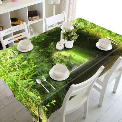 Stereo Bamboe Tafelkleed Chinese Stijl Jade Blad Bloem Wasbaar Stofdicht Verdikt Katoenen Stof Rechthoekig En Rond Tafelkleed 80 X 150CM