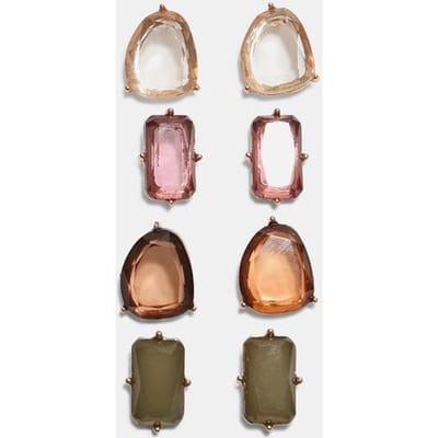 Stradivarius Set van 4 stud-oorbellen met steentjes  Goud OS