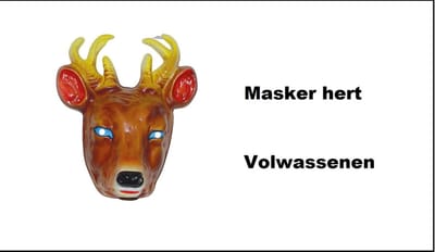 Masker Hert volwassenen - PVC - Dier Thema feest verjaardag deer dierenmasker