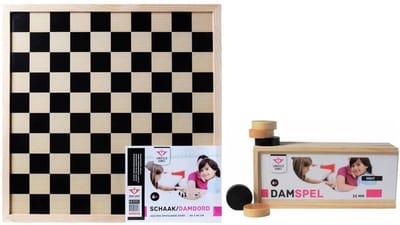 Compleet damspel met dambord en damstenen - familie spelletjes sets