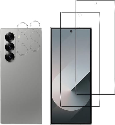 Screenprotector geschikt voor Samsung Galaxy Z Fold 6 - 2 stuks Beschermglas van glas Transparante glazen schermbeschermfolie + 2 stuks Camera Protector