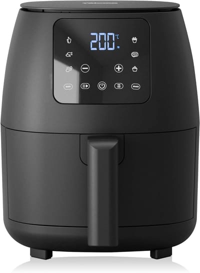 Mini Digitale Heteluchtfriteuse - Olievrij - 6 kookprogramma's - Antiaanbaklaag - Verstelbare thermostaat - 2L - 1500W