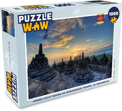 Puzzel Unieke lucht boven de Borobudur tempel in Indonesië - Legpuzzel - Puzzel 1000 stukjes volwassenen