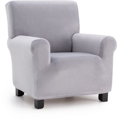 Belmarti Bellagio velvet stretch fauteuilhoes 70-110 cm - Lichtgrijs