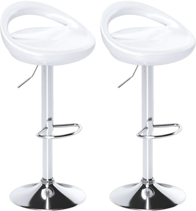 HOMCOM-Barkruk-46x41x96cm-ABS-Wit