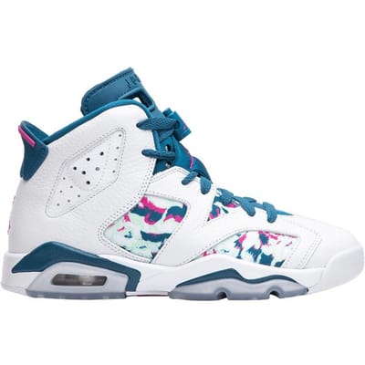 Jordan 6 Retro Wit Laser Fuchsia Groen Abyss GS 543390-153 37.5 gray
