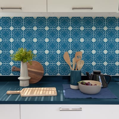 Zelfklevende tegelmuurstickers voor keuken en badkamer - 9 Paquita Azulejo tegelstickers - 9 stickers 10x10cm