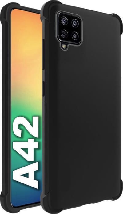Hoesje geschikt voor Samsung Galaxy A42 Anti Shock Hoesje – Zwart Matte Coating – TPU Bumper Case – ZWART – EPICMOBILE