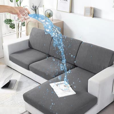 Zomer Waterdichte Elastische Bankkussenhoes L-Vorm Universeel Passend Huisdiervriendelijk Bankstoelhoes Duurzaam Stof Normal Size (S)-1pc lichtgrijze kleur