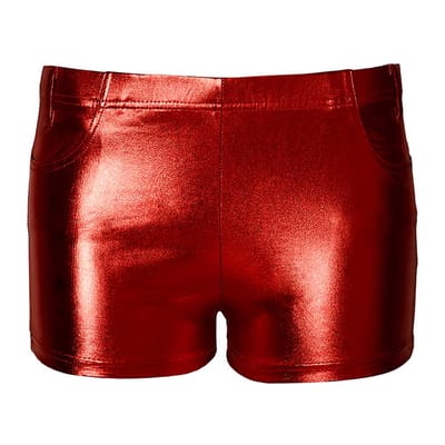 Apollo - Hotpants dames - Latex - Rood - Maat XXS/XS - Hotpants - Carnavalskleding - Feestkleding - Hotpants latex - Hotpants dames
