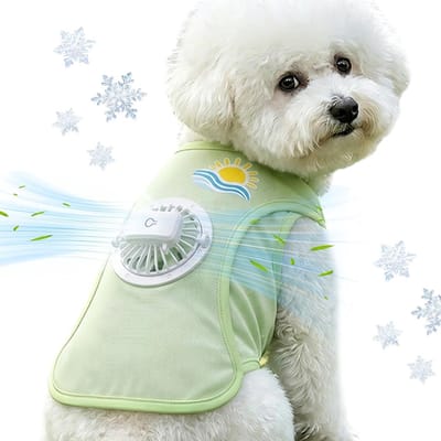Honden Koelvest - Ventilator Vest - Zomerse Wandelingen - 3 Snelheden - Maat L - Groen