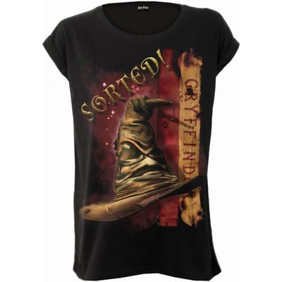 Harry Potter T-shirt - Gryffindor Hat - S tot XL - voor Vrouwen - zwart