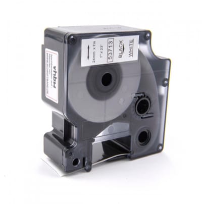 Dymo D1 Compatible 53710 (S0720920) tape zwart op transparant 24 mm x 7 m