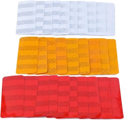 Waterdichte reflecterende veiligheidsstickers voor voertuigen, fiets, motor en helm - 30 stuks (3x8 cm) voor optimale zichtbaarheid en veiligheid
