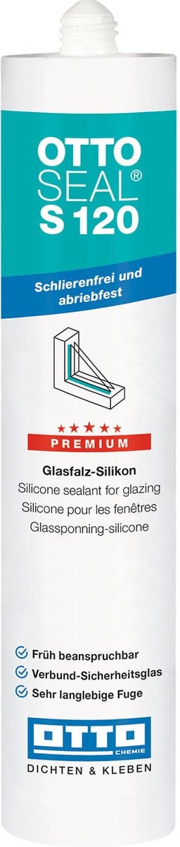 Ottoseal S120 siliconenkit - 310 ml koker - zwart - alkoxy voor houten kozijnen en hout