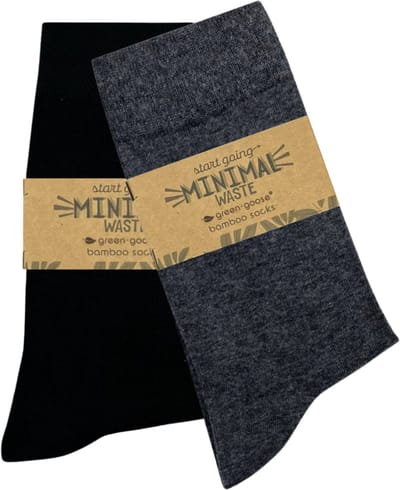 green-goose® Bamboe Herensokken | Maat 39-44 | 2 Paar | Zwart en Groen | 85% Bamboe | Zacht, Ademend en Hypoallergeen