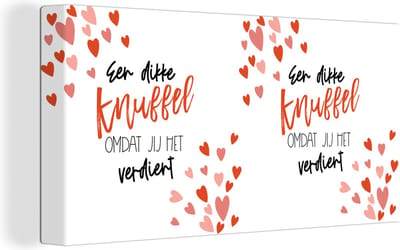 Canvas Schilderij Beterschap - Quotes - Rood - 40x20 cm - Wanddecoratie