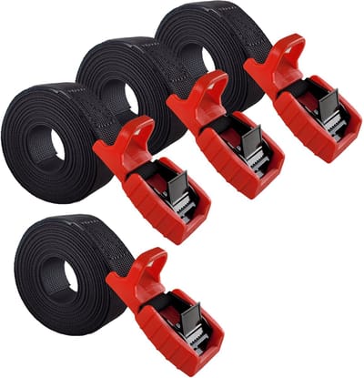 4x Spanband Klemgesp met rubberen beschermkap1 st 2 m x 2,5 cm 500 kg
