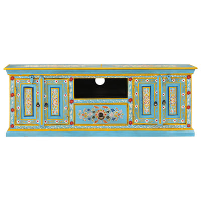 vidaXL - Tv-meubel - 110x30x40 - cm - massief - mangohout - blauw