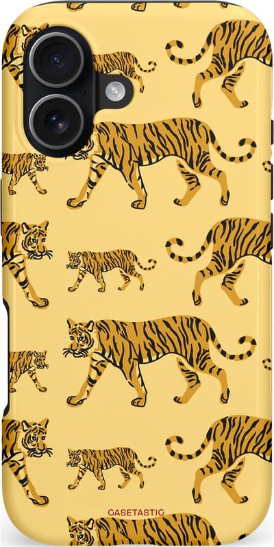 Casetastic hoesje geschikt voor Apple iPhone 17 - MagSafe - Dubbellaagse bescherming - Streep van de natuur - Fashion Case - Goud Taupe