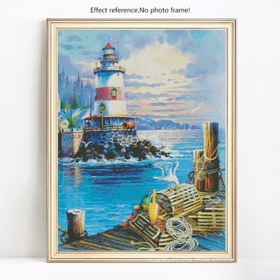 Peinture diamant pierres rondes, paysage, mosaïque, vente d'images scéniques 20X30 gray