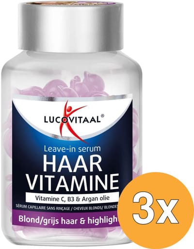 3x Lucovitaal Leave-in Serum Vitamine - Blond/Grijs Haar (25 twist capsules)