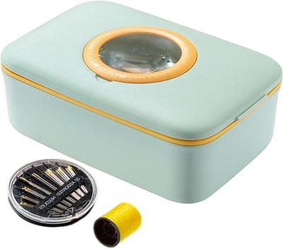 Kleine Naaidoos - Handwerk Set - Snelle Reparaties - Compact En Draagbaar - 18 cm - Blauw