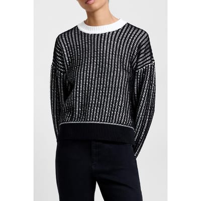 French Connection Jullie Ls Crew Neck Jumper Blackout Winter Whit Größe: M | Pullover Outlet | Damen | Schwarz