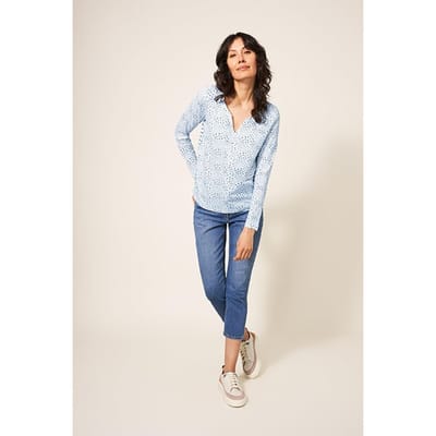 White Stuff Nelly  Tee White Size: 20 | Long-Sleeved Tops Outlet | Dames | Blauw