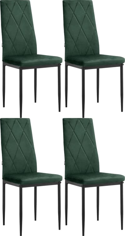 Melly-Eetkamerstoel - Donkergroen - Set van 4