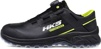 HKS AirGuard Neon Black BOA S3L werkschoenen - veiligheidsschoenen - safety shoes - heren - laag - stalen neus - zonder veters - antislip - ESD - lichtgewicht - Vegan - zwart - maat 41