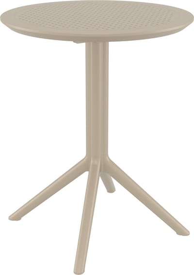 CLP Sky klaptafel - Inklapbare tafel - Rond of vierkant - Tuintafel - Voor binnen en buiten - UV-bestendig - Weerbestendig taupe rond