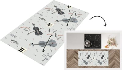 Keukenloper - Loper keuken - Patroon - Muziek - Viool - 120x60 cm - Keukenloper vinyl