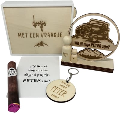 Geschenkbox wil jij mijn PETER zijn? | roze | OFF ROAD | liefste peter | peter vragen | meter worden | peetoom vragen | peetoom worden | cadeau | geschenkdoos | giftbox