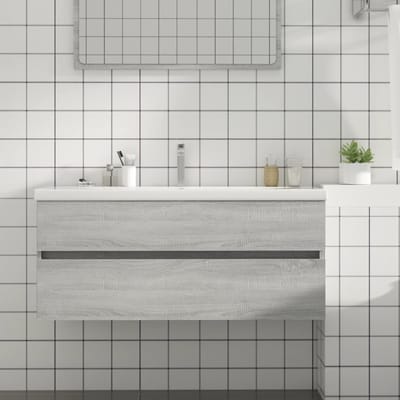 vidaXL - Wastafelkast - 100x38,5x45 - cm - bewerkt - hout - grijs - sonoma - eiken
