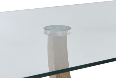 Vente-unique Set van tafel MELODIE II + 4 stoelen BERLONA - Transparant en grijs