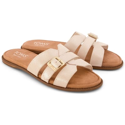 TOMS Sol Mule Leer Dames Champagne Sandalen