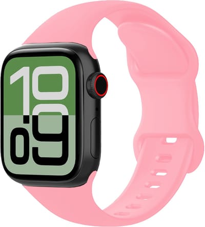 Siliconen Bandje Geschikt voor Apple Watch 1, 2, 3, 4, 5, 6, 7, 8, 9, SE - 38/40/41 mm Bandje Siliconen - Horloge Band Verstelbaar Polsband - Roze