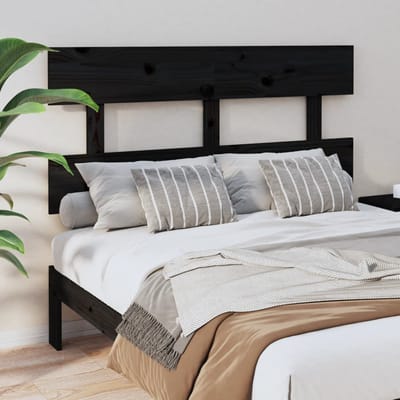 vidaXL - Hoofdbord - 124x3x81 - cm - massief - grenenhout - zwart