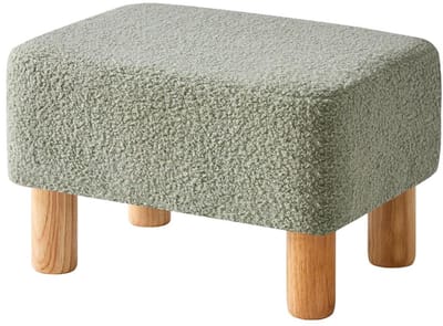 Ploutos® Voetenbankje Of Poef - Voetenbankje en Hocker - Ronde Hocker voor Woonkamer - Lichtgroen - ‎40cm x 29cm x 25cm