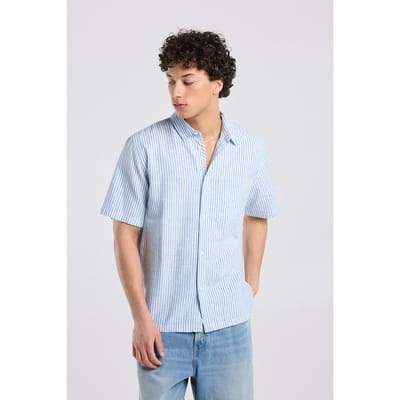 America Today Ido White/blue Maat: XXL | Casual Overhemden Outlet | Heren | Blauw