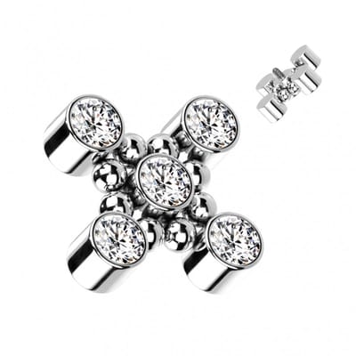 Dermal top Square Shaped Top 1.2mm - LMPiercings