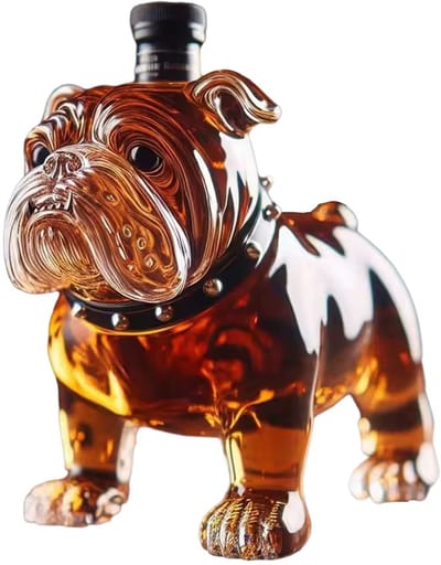 Bulldog drankhouder van glas - Sterke drank - Cadeau - Hond - Kerst - Verjaardag