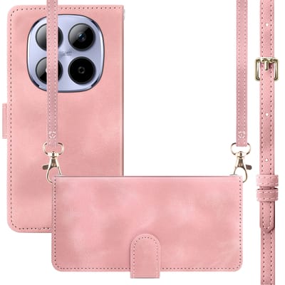 imoshion Hoesje - Geschikt voor Xiaomi Redmi Note 15 Pro Plus (5G) - Bookcase met koord - Roze
